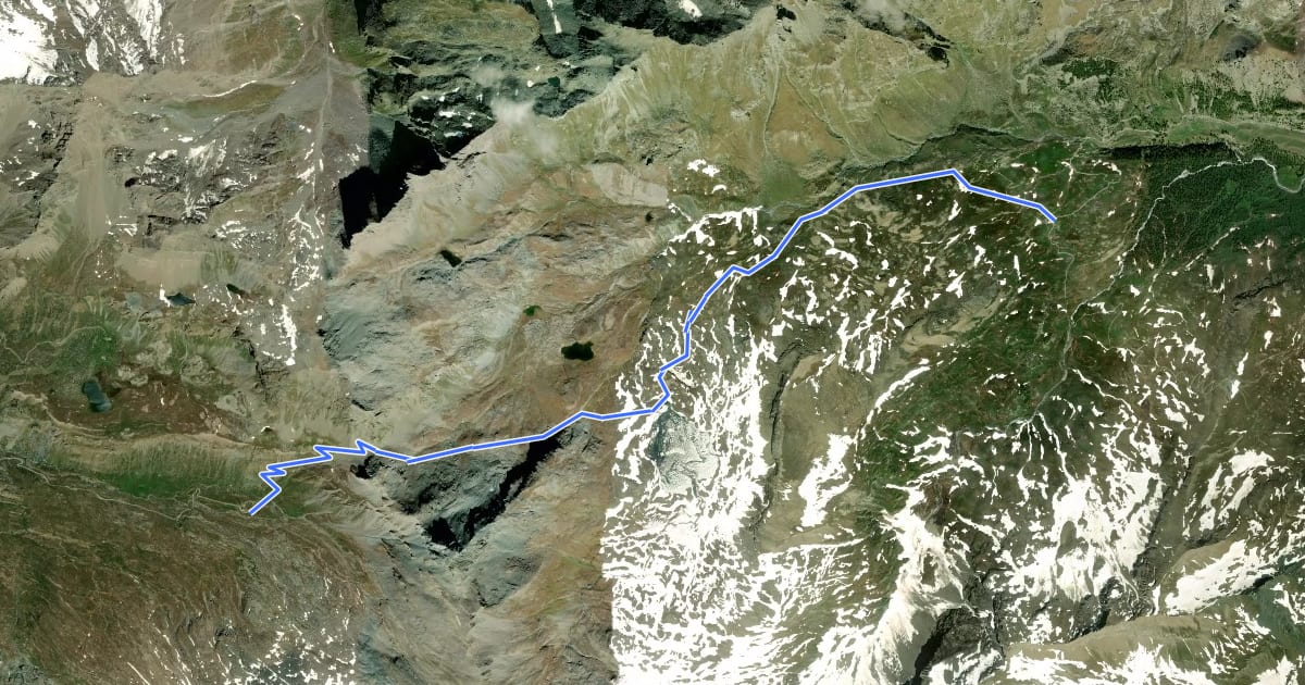 Маршрут Alta Via n. 2 della Valle d'Aosta - Tappa 11 на спутниковом снимке