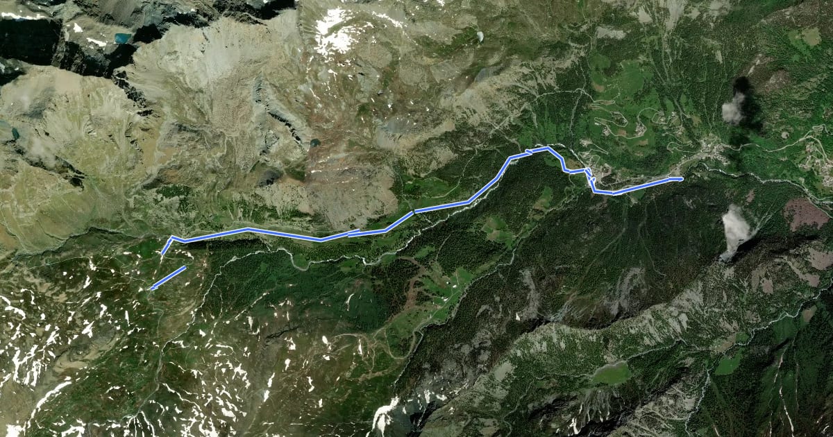 Маршрут Alta Via n. 2 della Valle d'Aosta - Tappa 12 на спутниковом снимке