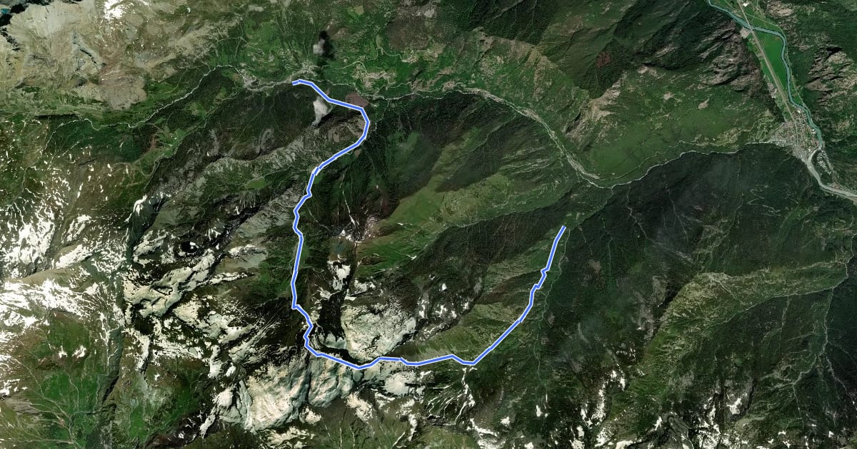 Маршрут Alta Via n. 2 della Valle d'Aosta - Tappa 13 на спутниковом снимке