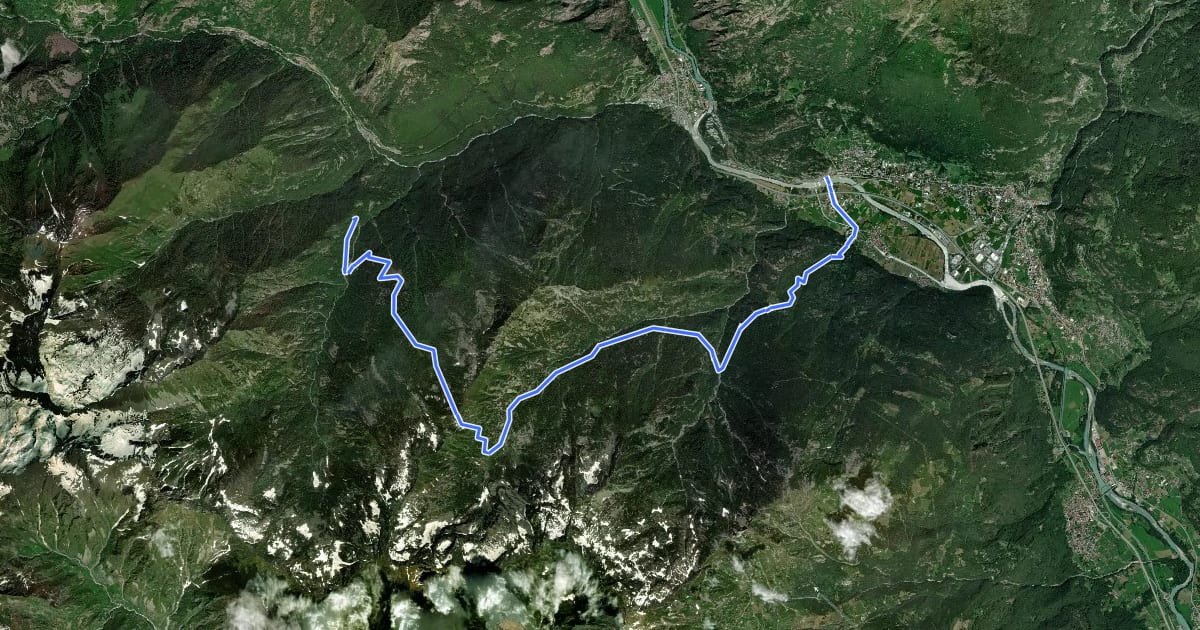 Маршрут Alta Via n. 2 della Valle d'Aosta - Tappa 14 на спутниковом снимке