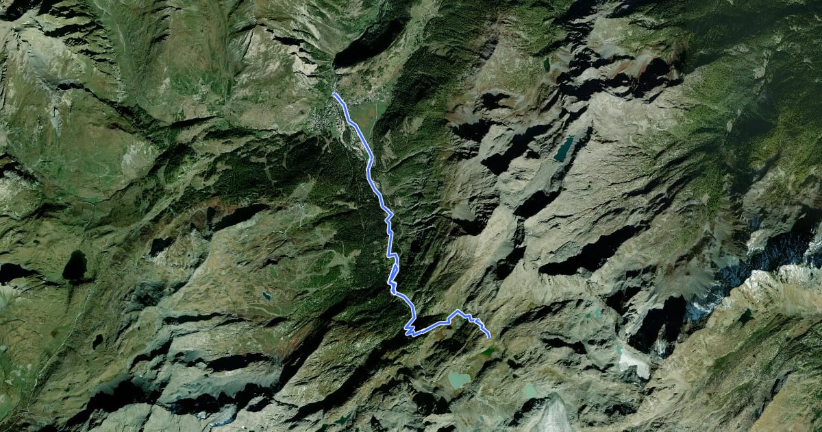 Маршрут Alta Via n. 2 della Valle d'Aosta - Tappa 3 на спутниковом снимке