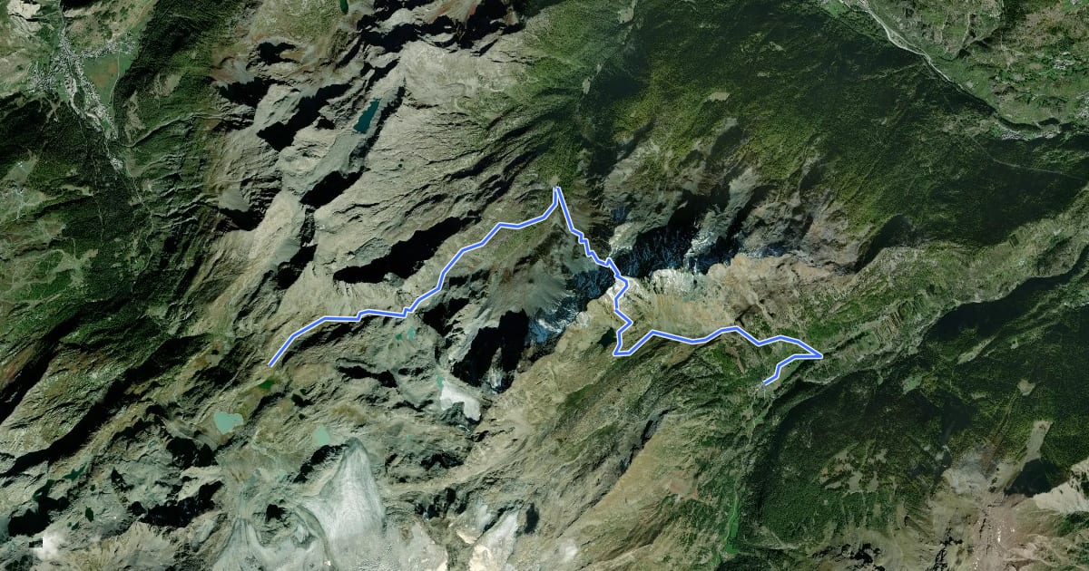 Маршрут Alta Via n. 2 della Valle d'Aosta - Tappa 4 на спутниковом снимке