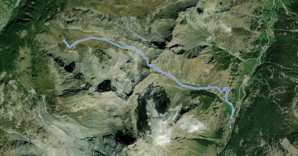 Маршрут Alta Via n. 2 della Valle d'Aosta - Tappa 6 на спутниковом снимке