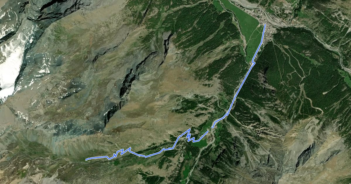 Маршрут Alta Via n. 2 della Valle d'Aosta - Tappa 9 на спутниковом снимке