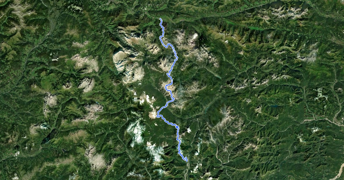 Маршрут Alta via n. 3 delle Dolomiti - Dolomiten-Höhenweg Nr. 3 на спутниковом снимке