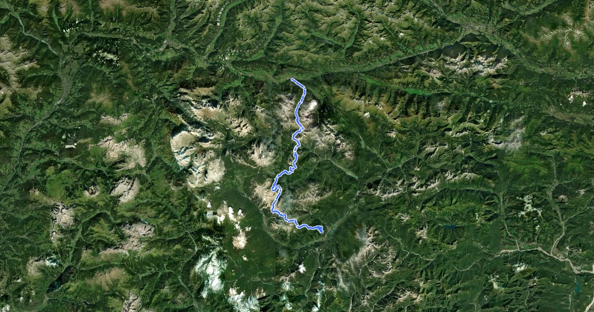 Маршрут Alta via n. 4 delle Dolomiti - Dolomiten-Höhenweg Nr. 4 на спутниковом снимке