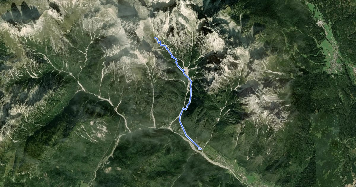 Маршрут Alta via n. 5 delle Dolomiti - II Tappa на спутниковом снимке