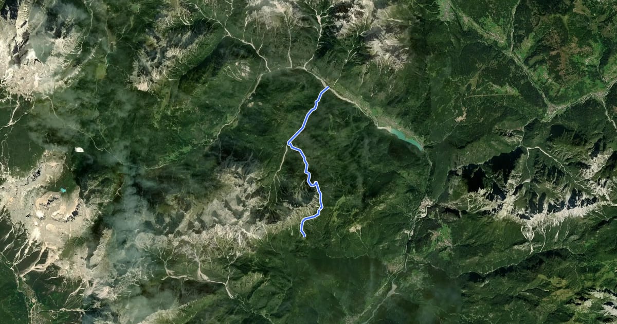 Маршрут Alta via n. 5 delle Dolomiti - III Tappa на спутниковом снимке