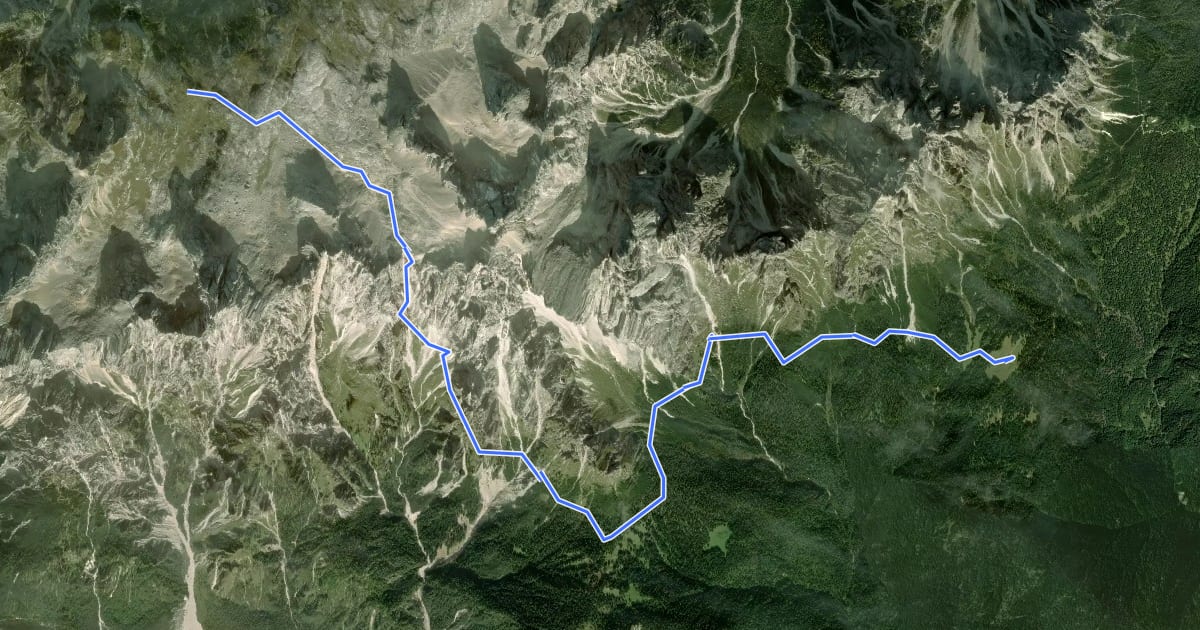 Маршрут Alta via n. 5 delle Dolomiti - IV Tappa на спутниковом снимке