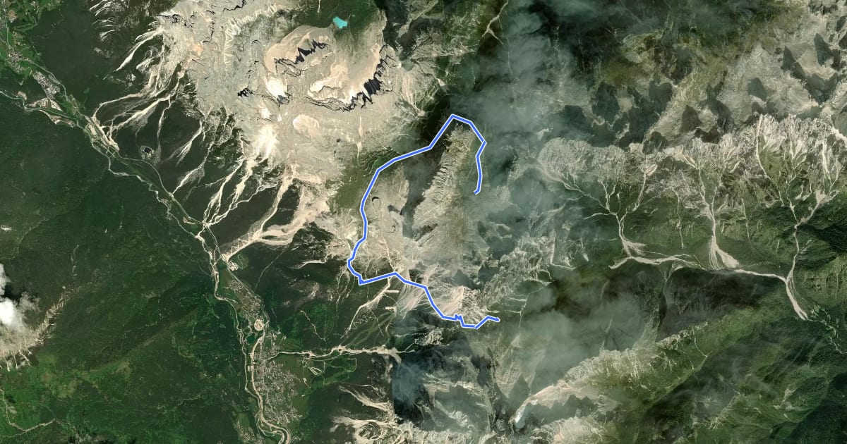 Маршрут Alta via n. 5 delle Dolomiti - VI Tappa на спутниковом снимке