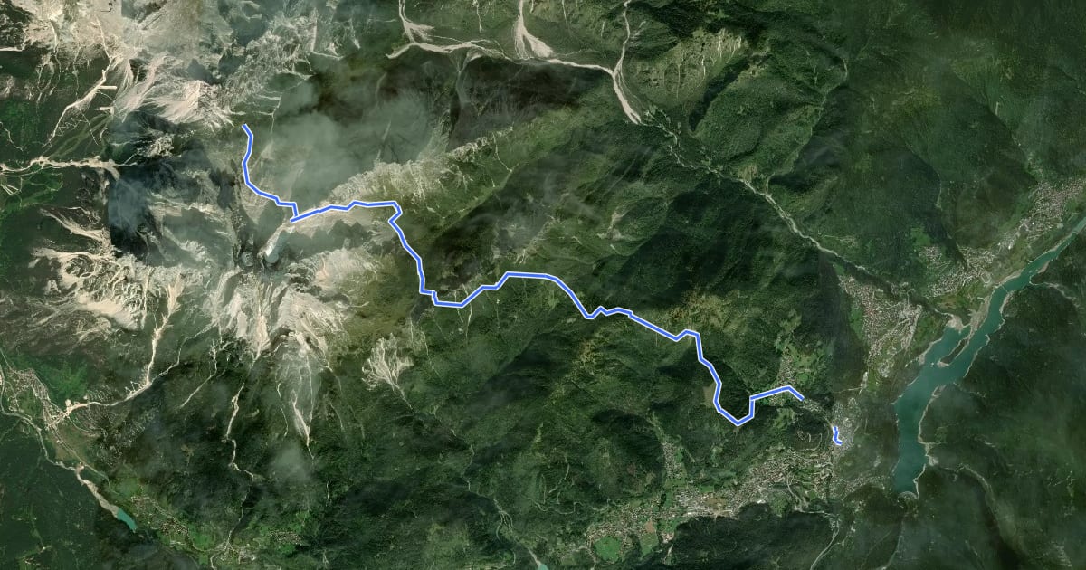 Маршрут Alta via n. 5 delle Dolomiti - VII Tappa на спутниковом снимке