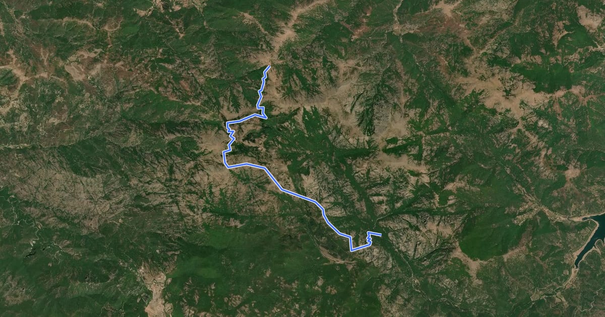Маршрут Alta Via Ovest del Linas на спутниковом снимке