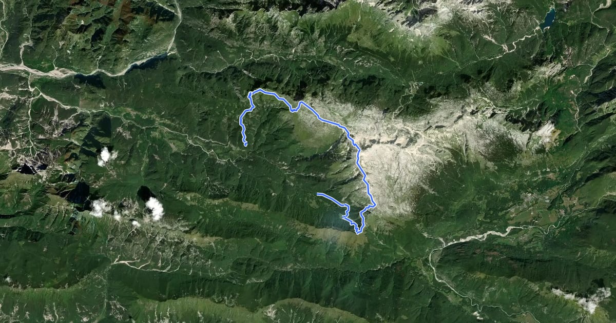 Маршрут Alta Via Resiana на спутниковом снимке