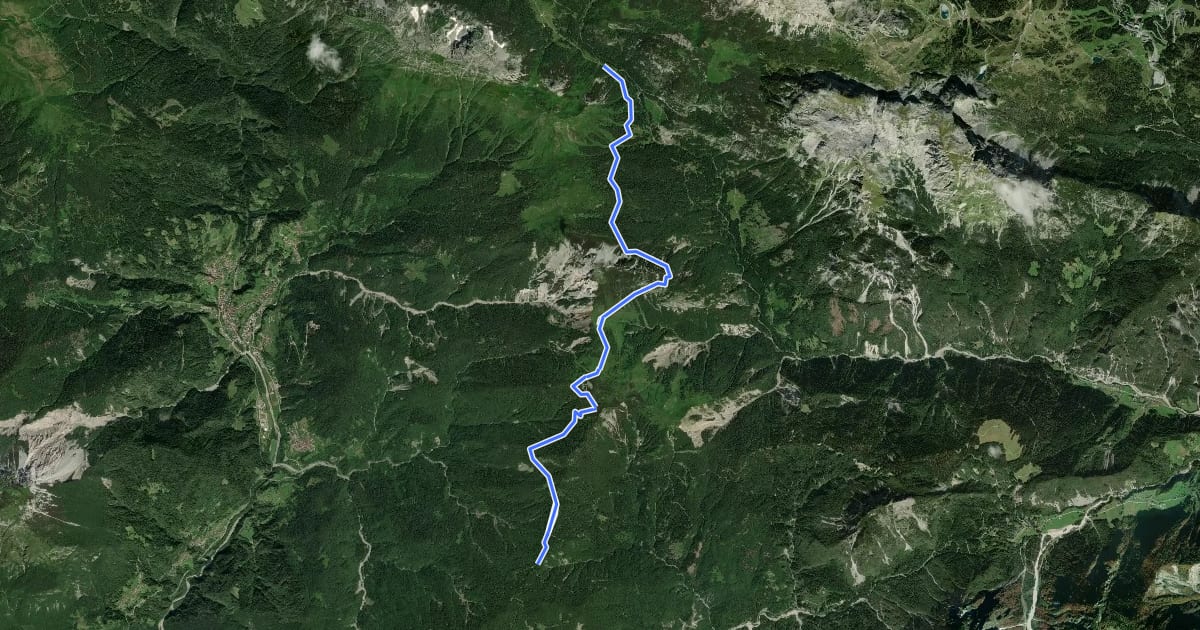 Маршрут Alta Via Val d'Incarojo на спутниковом снимке