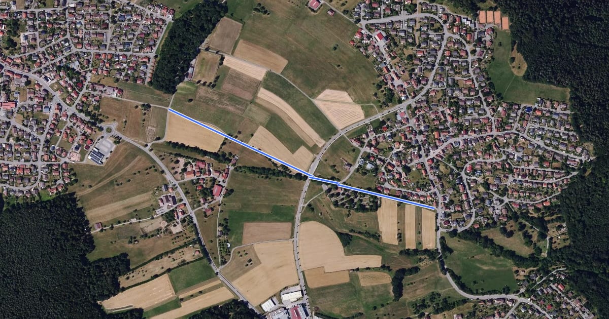 Маршрут Altburg Bäckergässle - Wimberg Wurstbrunnenbach на спутниковом снимке