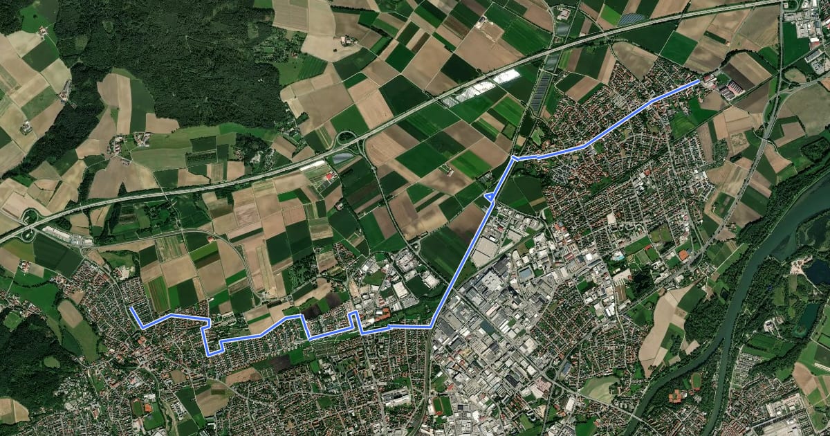 Маршрут Altdorf-Ergolding II на спутниковом снимке