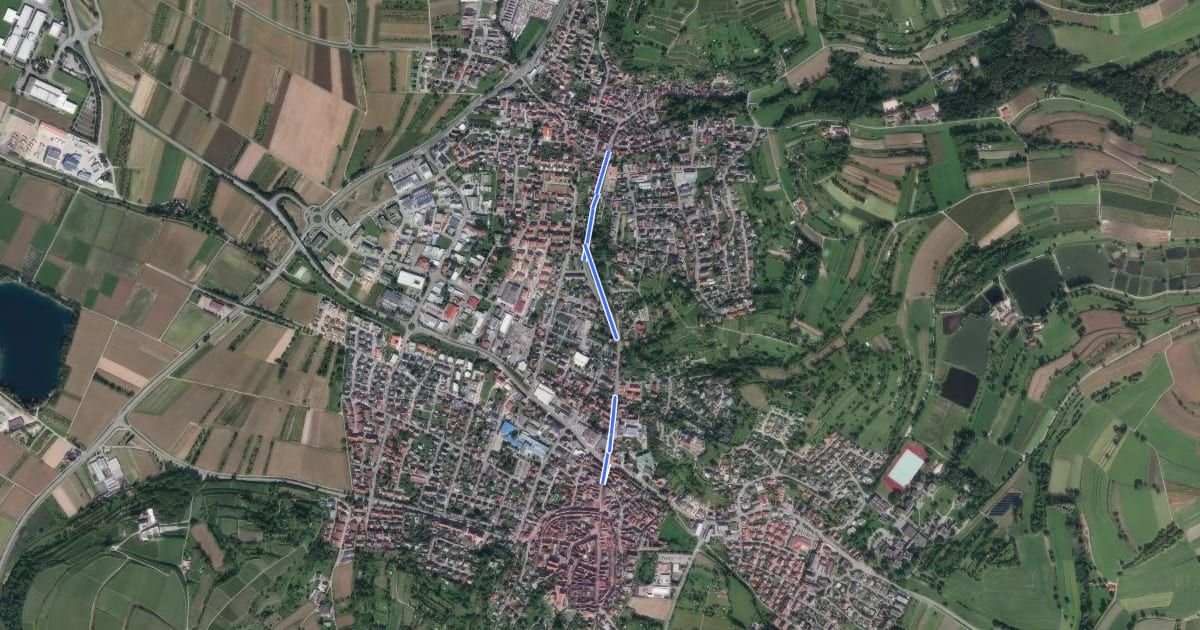 Маршрут Altdorf - Ettenheim Am Kanal на спутниковом снимке