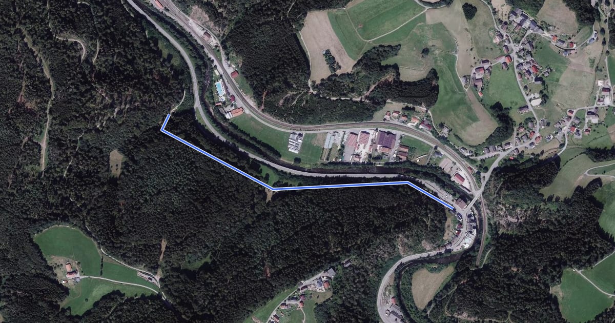 Маршрут Alte Poststraße - Schwarzenberg Silberbergwegle на спутниковом снимке