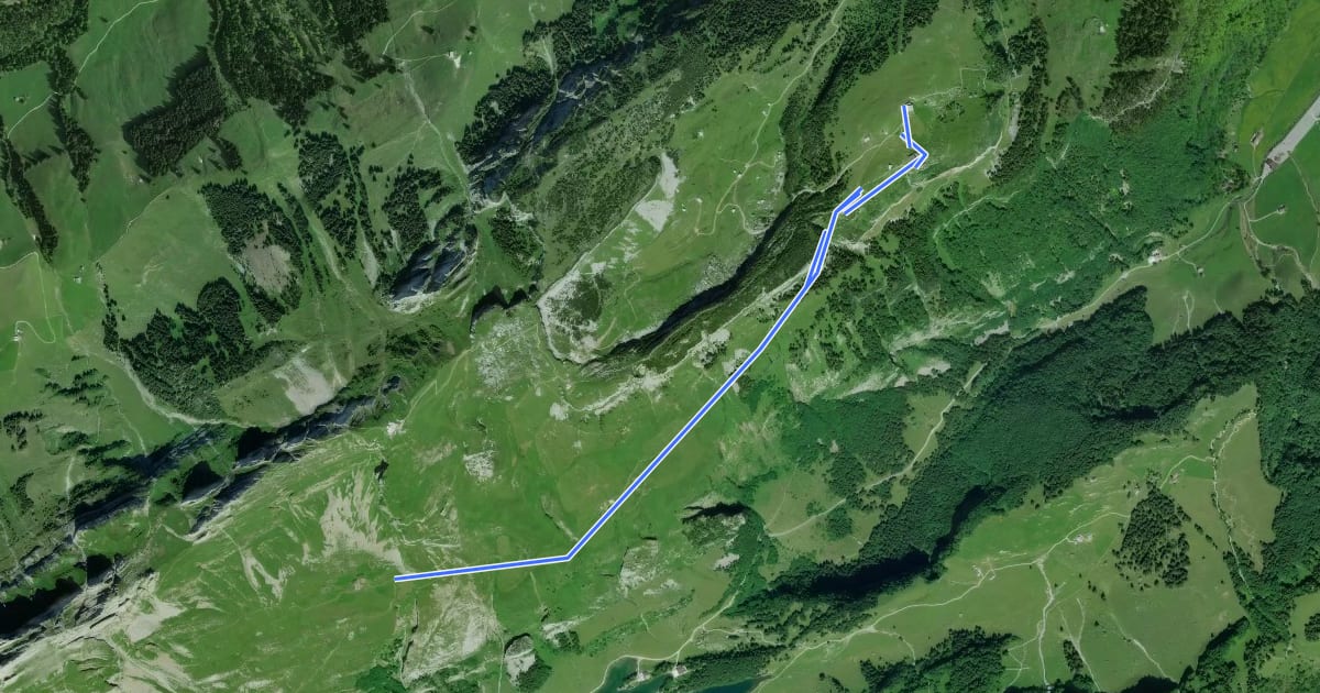 Маршрут Altenalp - Ebenalp на спутниковом снимке