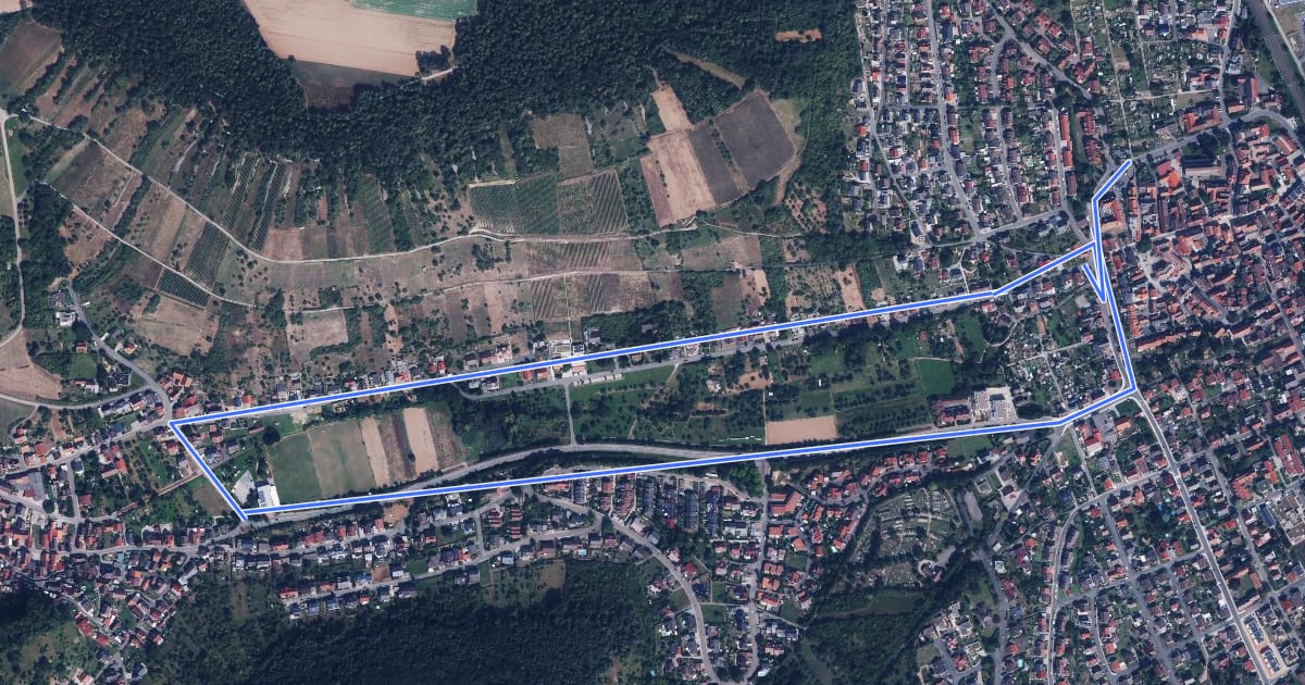 Маршрут Altenbergweg на спутниковом снимке
