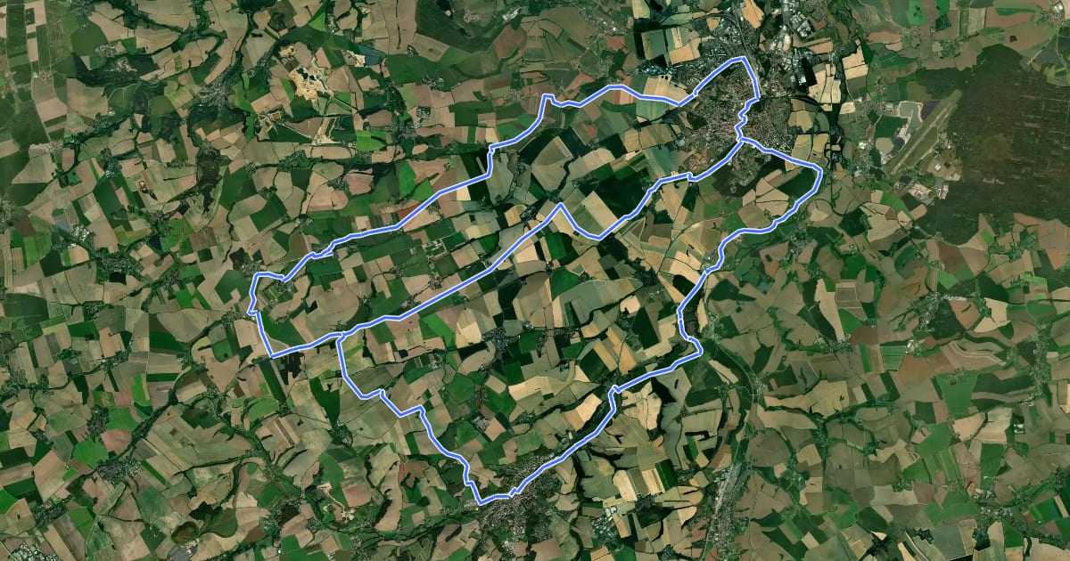 Маршрут Altenburger Obstland на спутниковом снимке