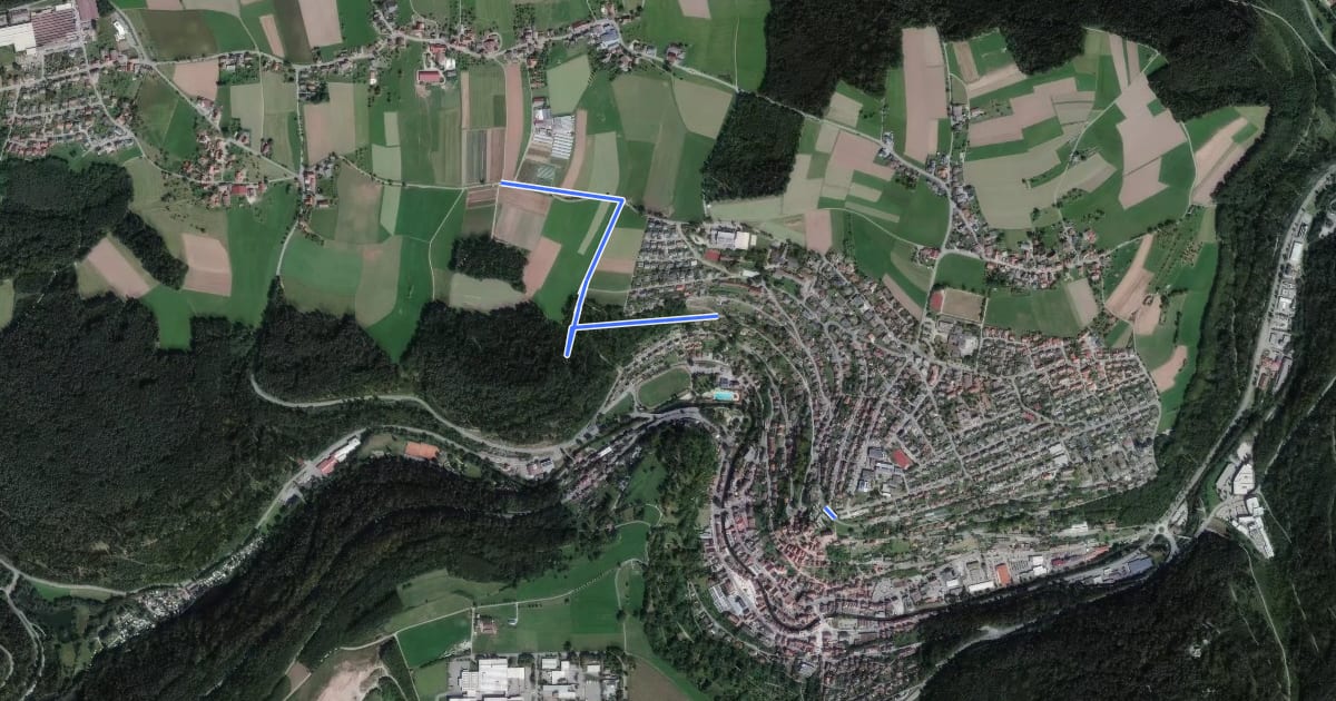 Маршрут Altensteig Evangelische Stadtkirche - Überberger Kirchweg на спутниковом снимке