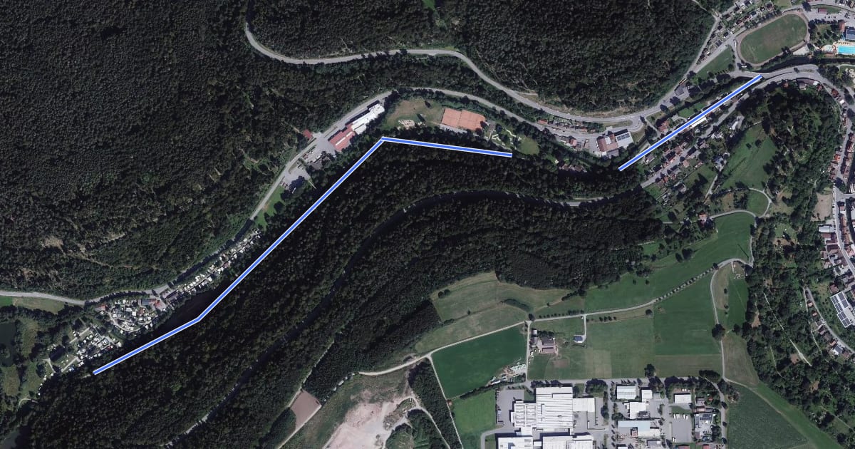 Маршрут Altensteig Stadtgarten - Zinsbachsteg на спутниковом снимке