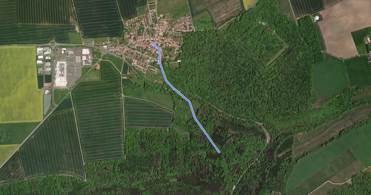 Маршрут Alter Fußweg nach Isserstedt на спутниковом снимке