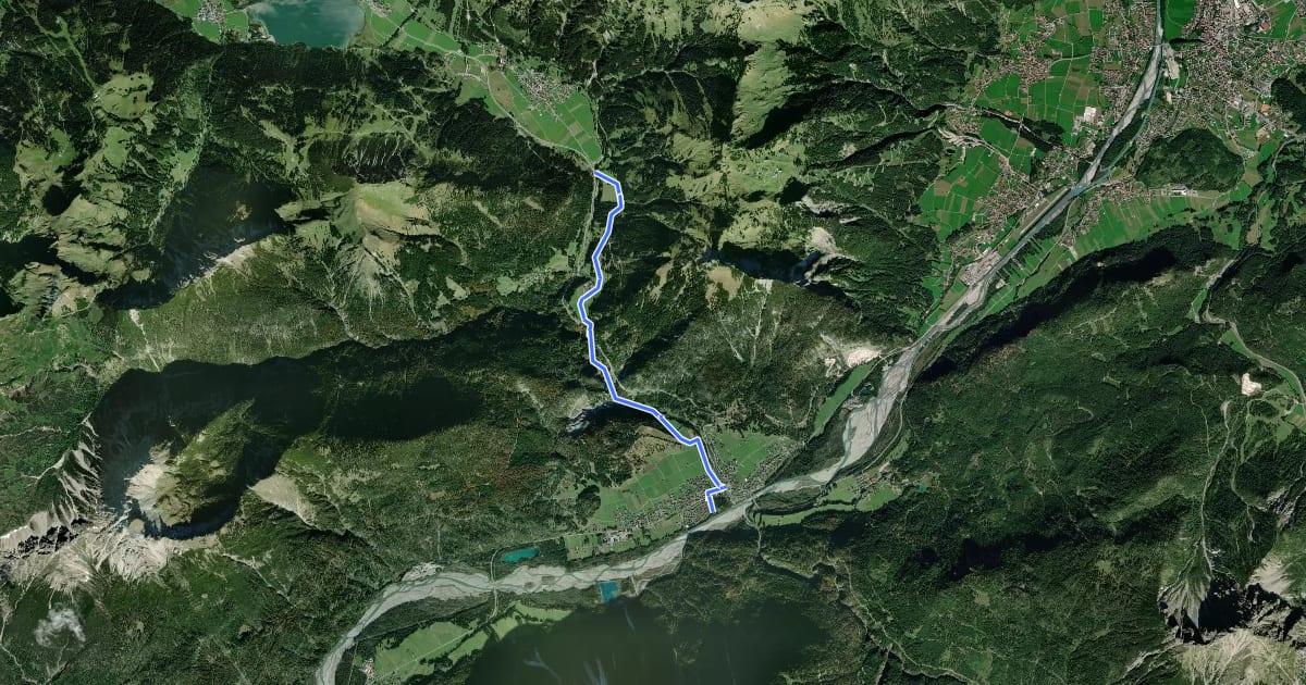 Маршрут Alter Gaichtpass на спутниковом снимке