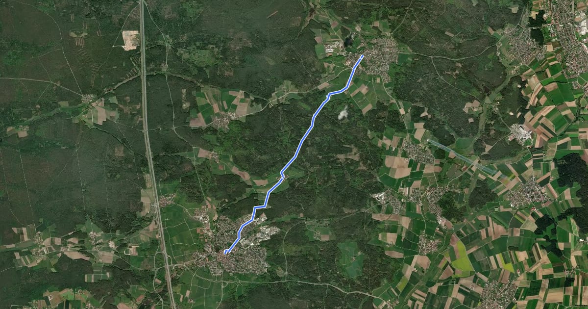 Маршрут Alter Kirchenweg на спутниковом снимке