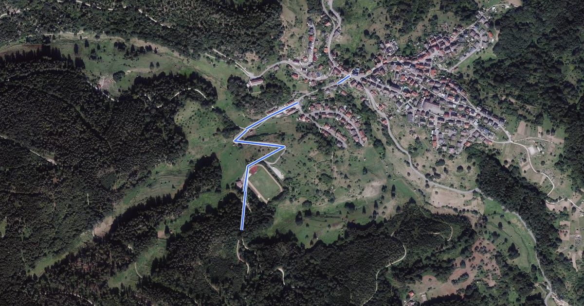 Маршрут Alter Sportplatz - Bermersbach на спутниковом снимке