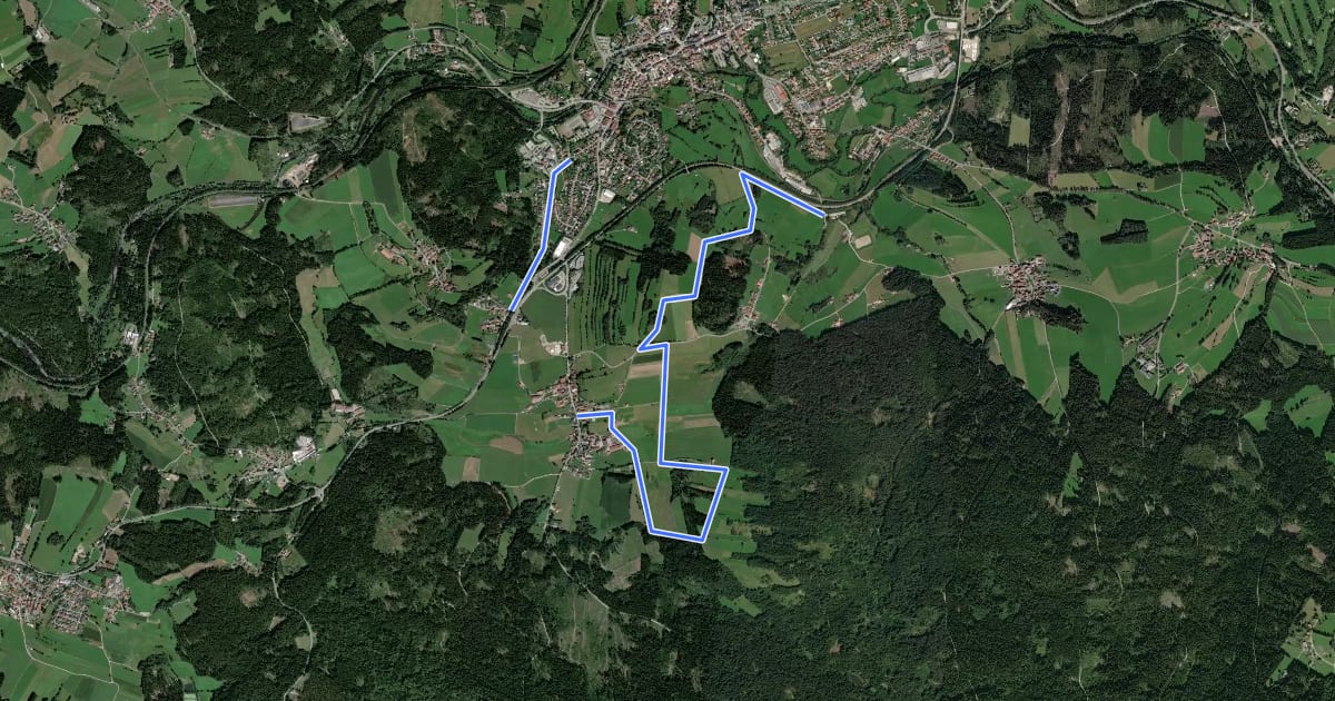 Маршрут Alter Winterwanderweg (7) на спутниковом снимке