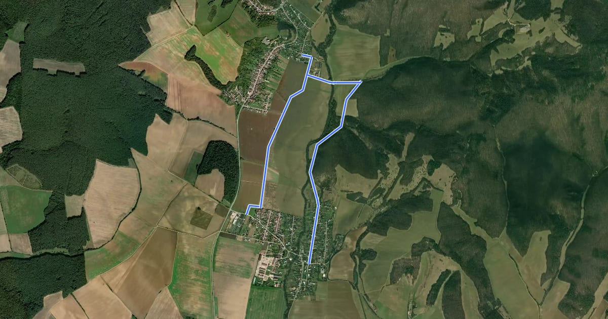 Маршрут alternatívny Bojnický cyklookruh на спутниковом снимке