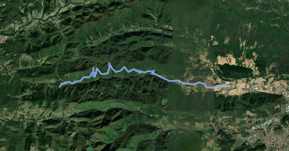 Маршрут Alternativa Tram d’enllaç Ruta del Ferro – Carrilet на спутниковом снимке