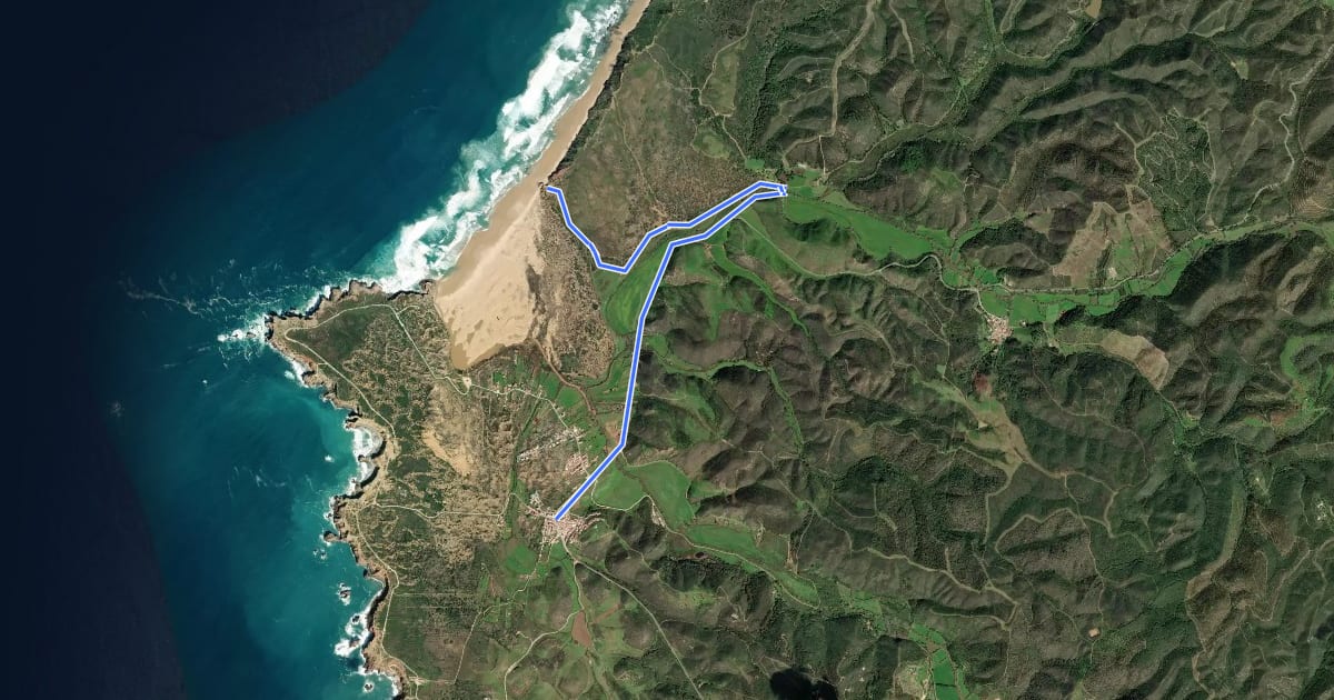 Маршрут Alternativa Trilho dos Pescadores на спутниковом снимке