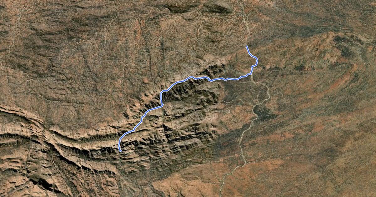 Маршрут Alternative High Route Larapinta Trail Section 3 на спутниковом снимке