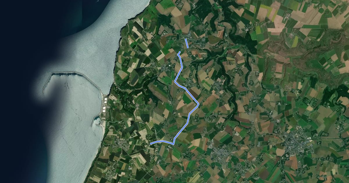 Маршрут alternative moins vallonné EV4 : Saint-Jouin de Bruneval - Le Tillieul на спутниковом снимке