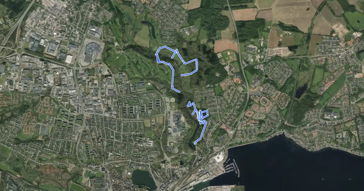 Маршрут Alternative routes to "hovedruten" на спутниковом снимке
