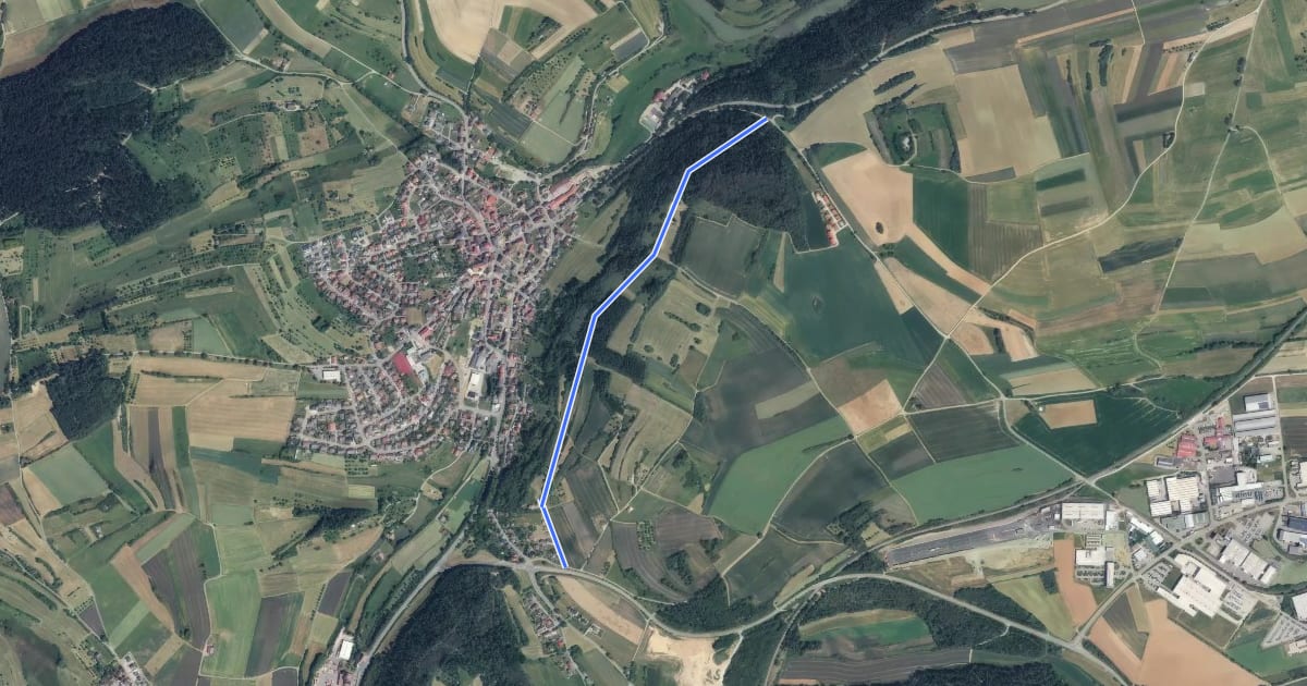 Маршрут Altheim Heckenrosenweg - Steige на спутниковом снимке