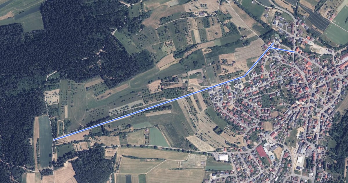 Маршрут Altheim Kühlwiesenstraße - Burrain на спутниковом снимке