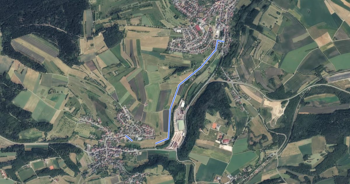 Маршрут Altheim Laiberstraße - Grünmettstetten Killbergstraße на спутниковом снимке
