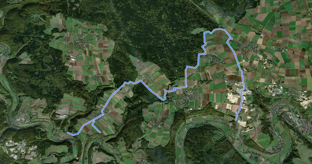 Маршрут Altmühl Panoramaweg Schlaufe 12 Schernfeld на спутниковом снимке