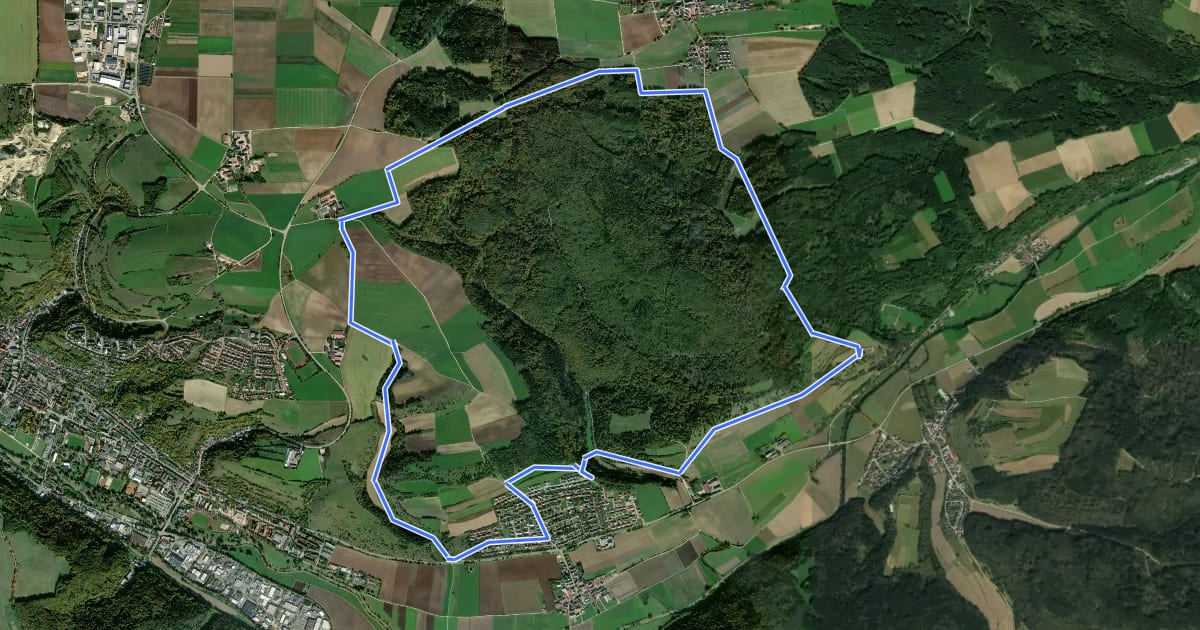 Маршрут Altmühl Panoramaweg Schlaufe 14 Eichstätt на спутниковом снимке