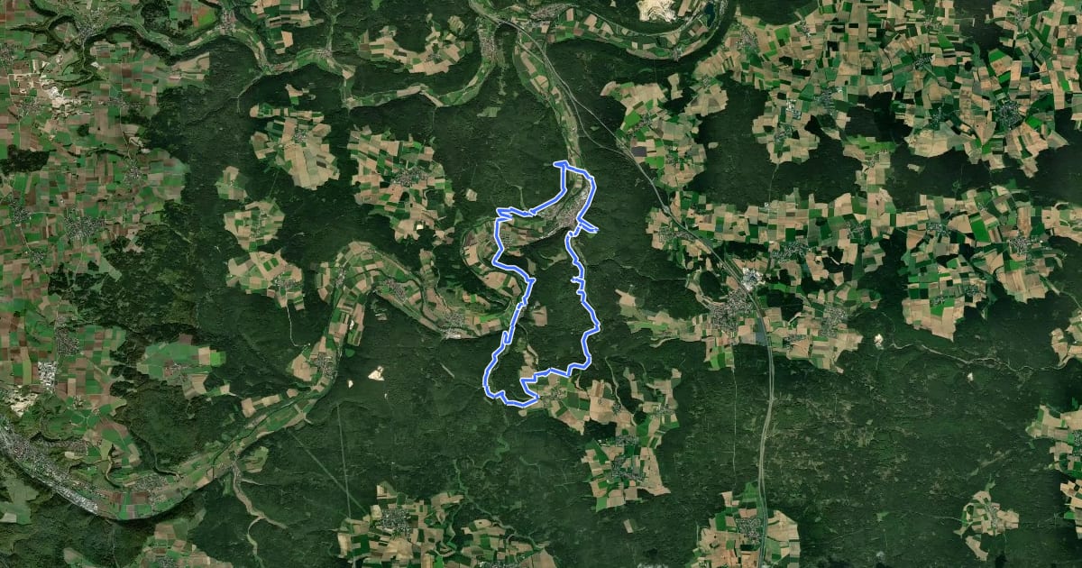 Маршрут Altmühl Panoramaweg Schlaufe 16 Muehlenweg на спутниковом снимке