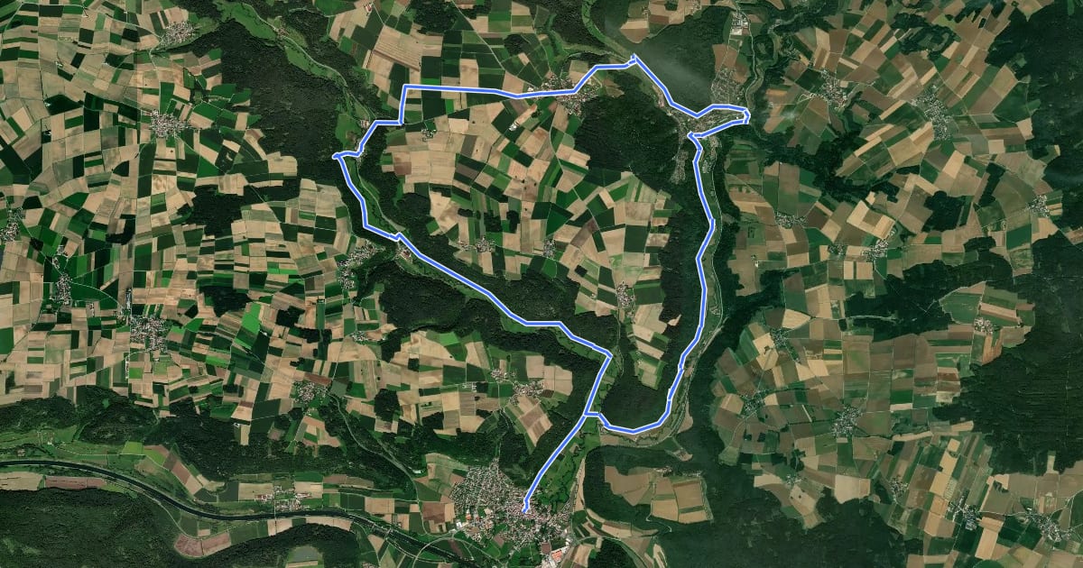Маршрут Altmühl Panoramaweg Schlaufe 23 Labertalweg на спутниковом снимке