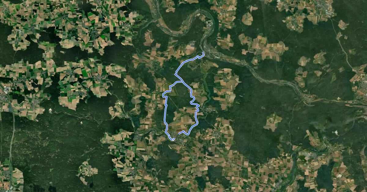 Маршрут Altmühl Panoramaweg Schlaufe 24 Schambachtal Wanderweg на спутниковом снимке