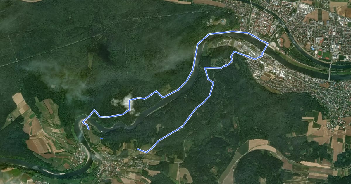 Маршрут Altmühl Panoramaweg Schlaufe 27 Weltenburger Höhenweg на спутниковом снимке