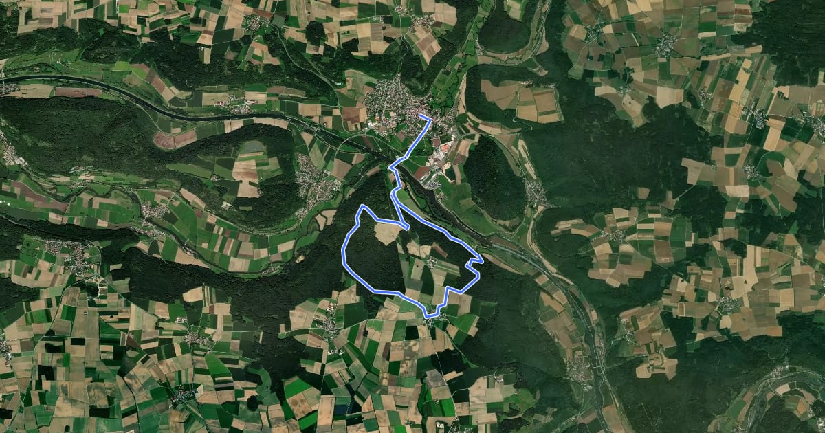 Маршрут Altmühlbergweg на спутниковом снимке