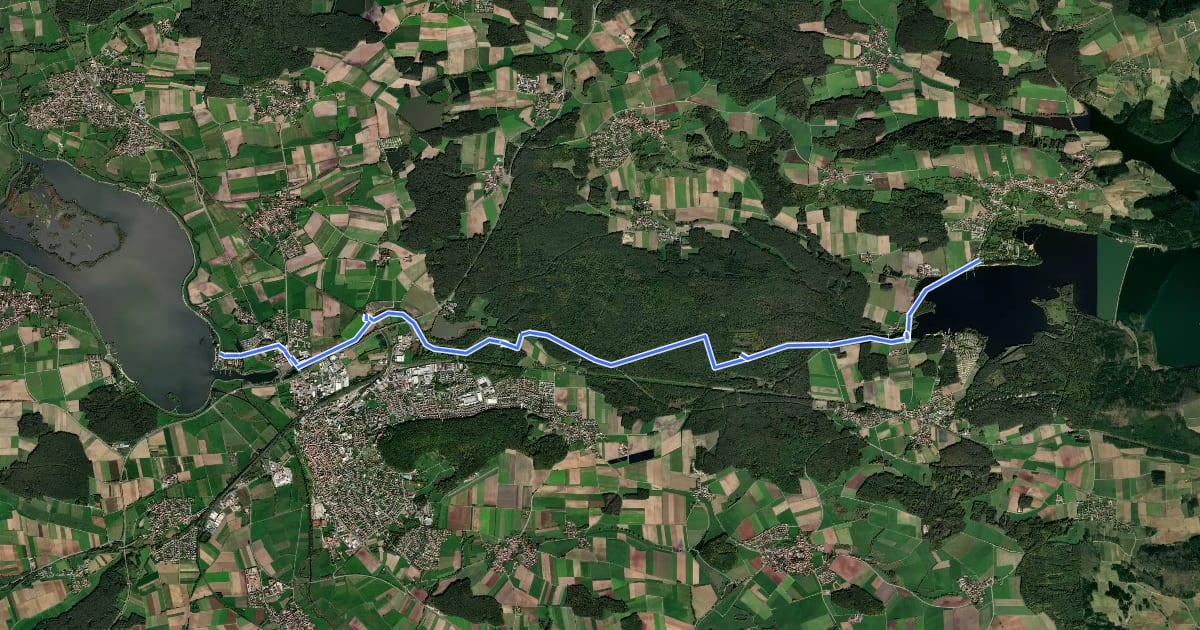 Маршрут Altmühlsee-Brombachsee на спутниковом снимке