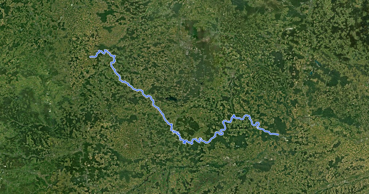 Маршрут Altmühltal-Radweg на спутниковом снимке